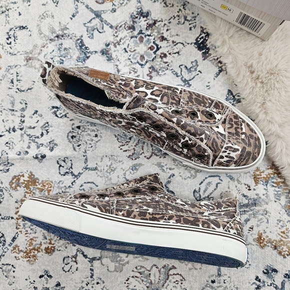 Blowfish Play Natural Lion Leopard Print Canvas Low Top Sneaker Women US 10 - Picture 3 of 9